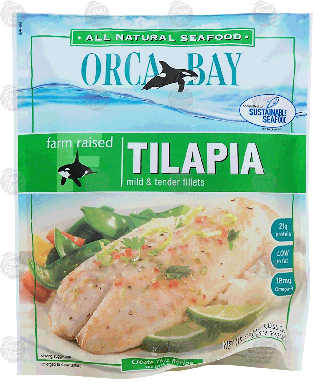 Orca Bay  farm raised tilapia, mild & tender fillets Full-Size Picture